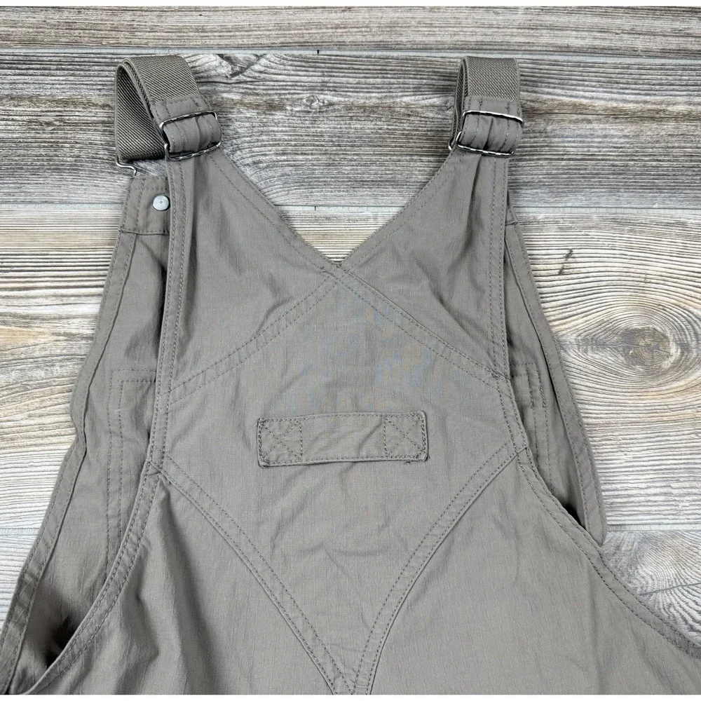 Duluth Trading Bib Overalls Women's XS Beige Nylon Workwear Gardening DEFECT!!